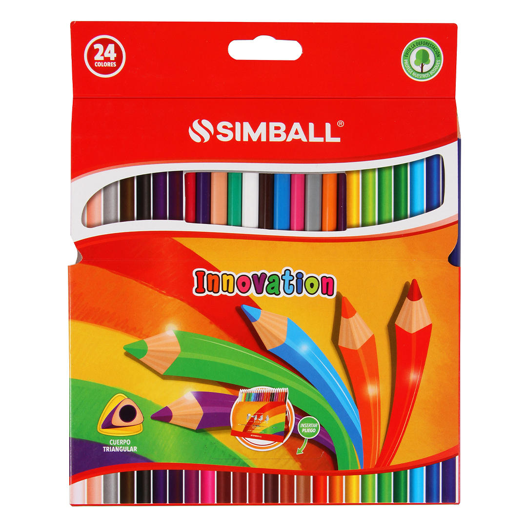 LAPICES DE COLORES SIMBALL INNOVATION X 24 LARGOS