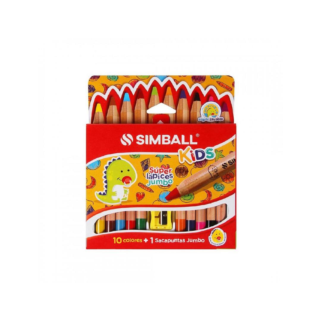 LAPICES DE COLORES SIMBALL KIDS JUMBO X 10 COLORES