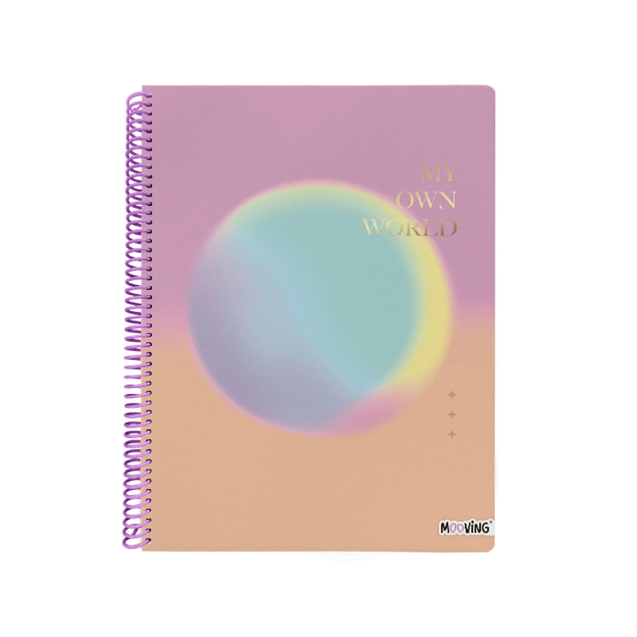 CUADERNO MOOVING 29/7 T. FLEX. X 80 HJS. RAYADO PASTEL