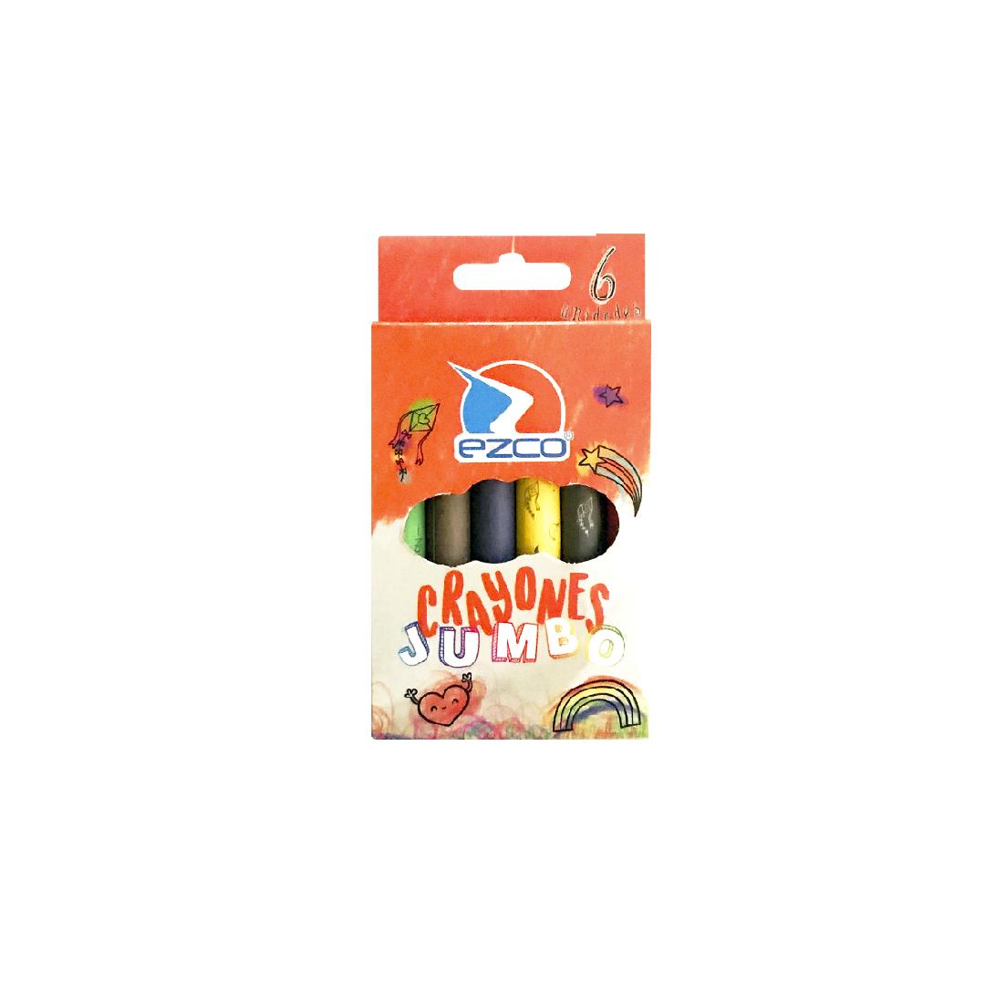 LAPICES DE CERA EZCO JUMBO X 6 COLORES