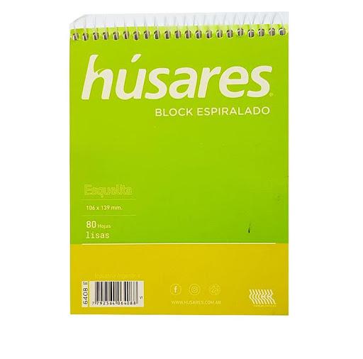 BLOCK C/ESPIRAL HUSARES ESQUELITA  X 80 HJS (A6). LISO