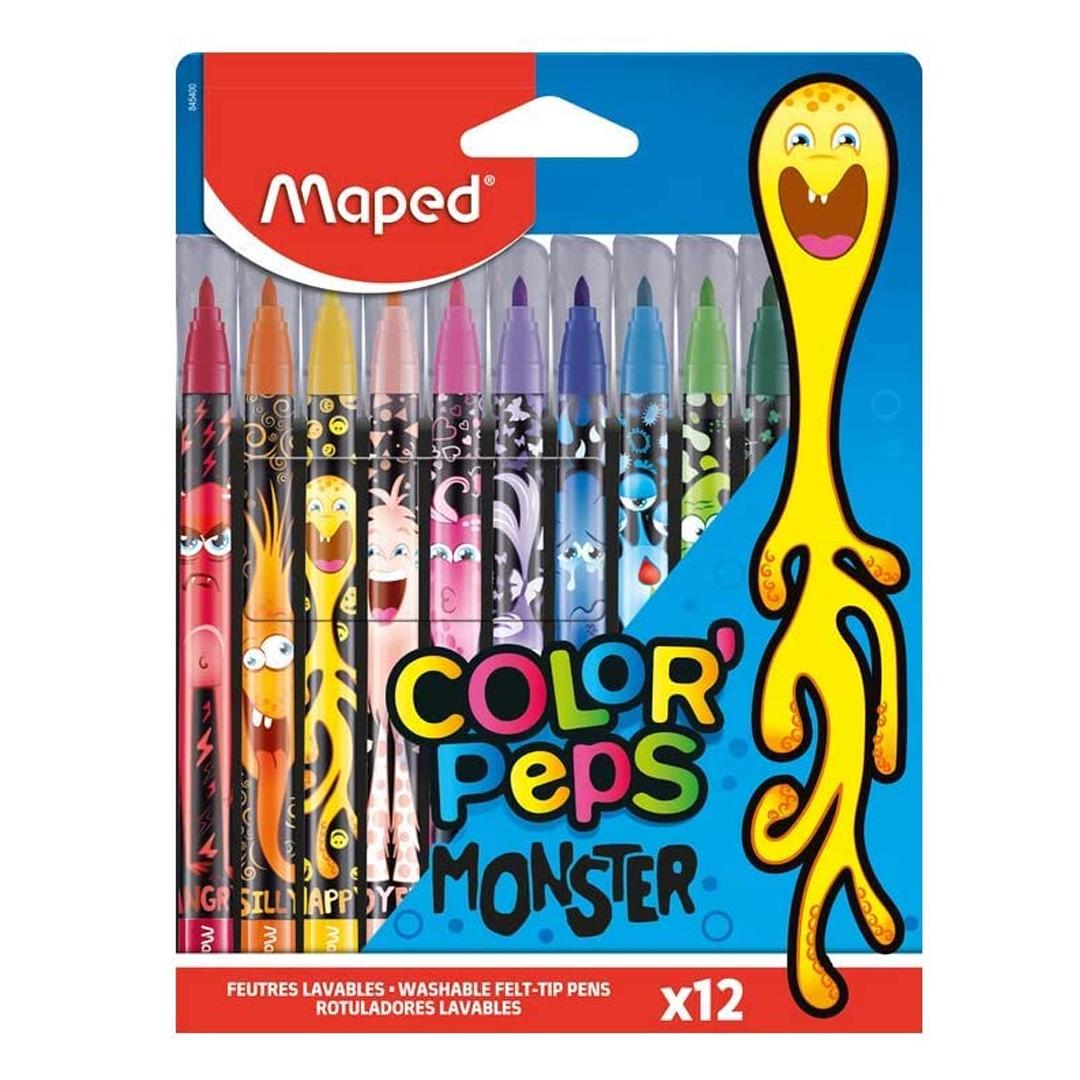 MARCADOR MAPED COLOR PEPS MONSTER X 12 COLORES (845400)