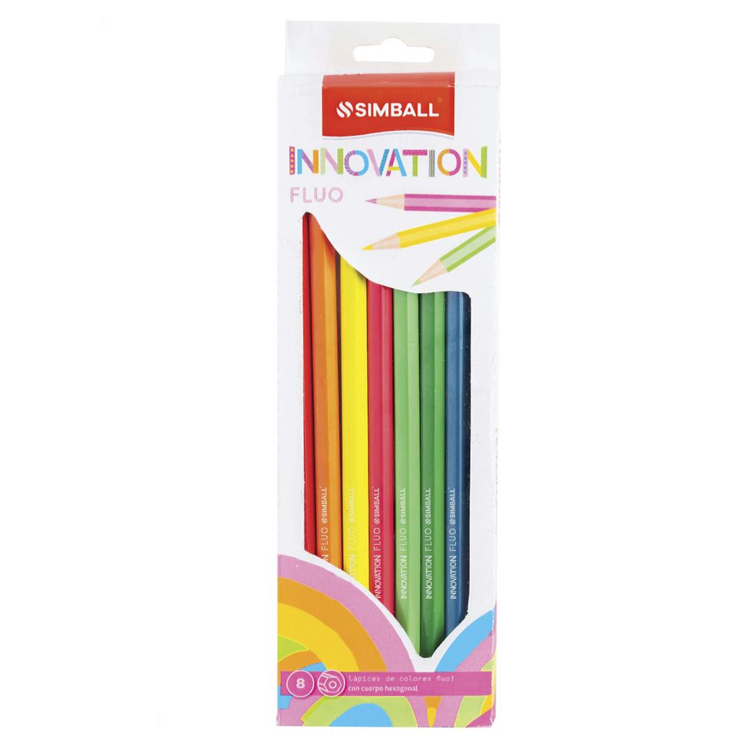 LAPICES DE COLORES SIMBALL INNOVATION FLUO X 8 LARGOS