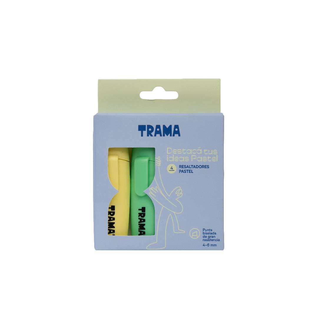 RESALTADOR TRAMA PASTEL BLISTER X 4 U.