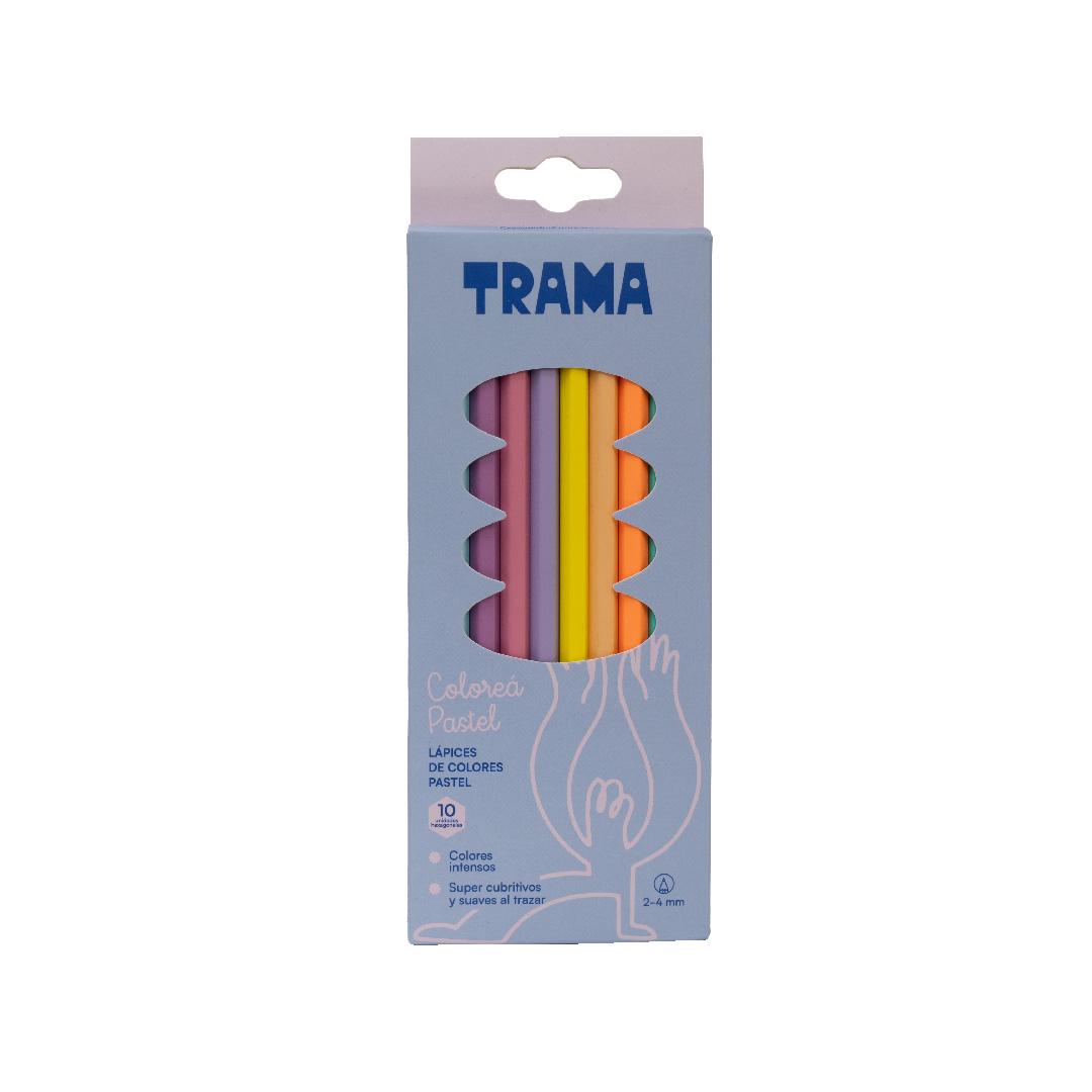 LAPICES DE COLORES TRAMA PASTEL X 10 LARGOS