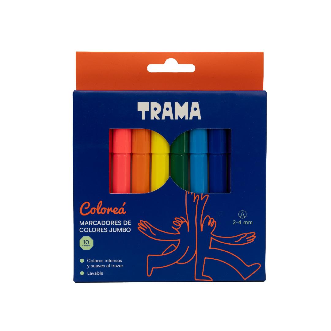 MARCADOR TRAMA JUMBO BLISTER X 10 COLORES