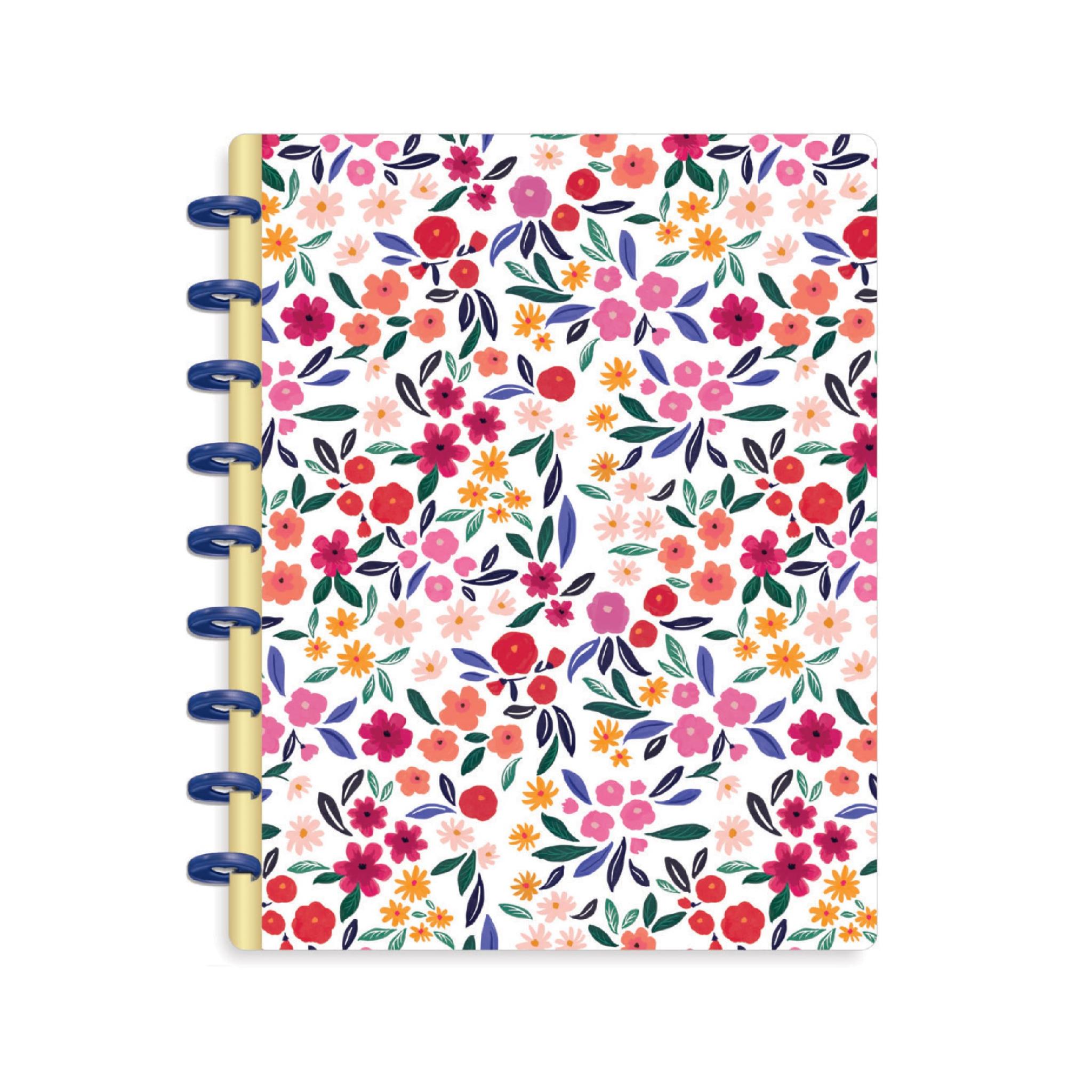 CUADERNO HAPPY PLANNER FLORES C/DISCOS X 60 HJS 17X23 CM RAYADO PUNTEADO