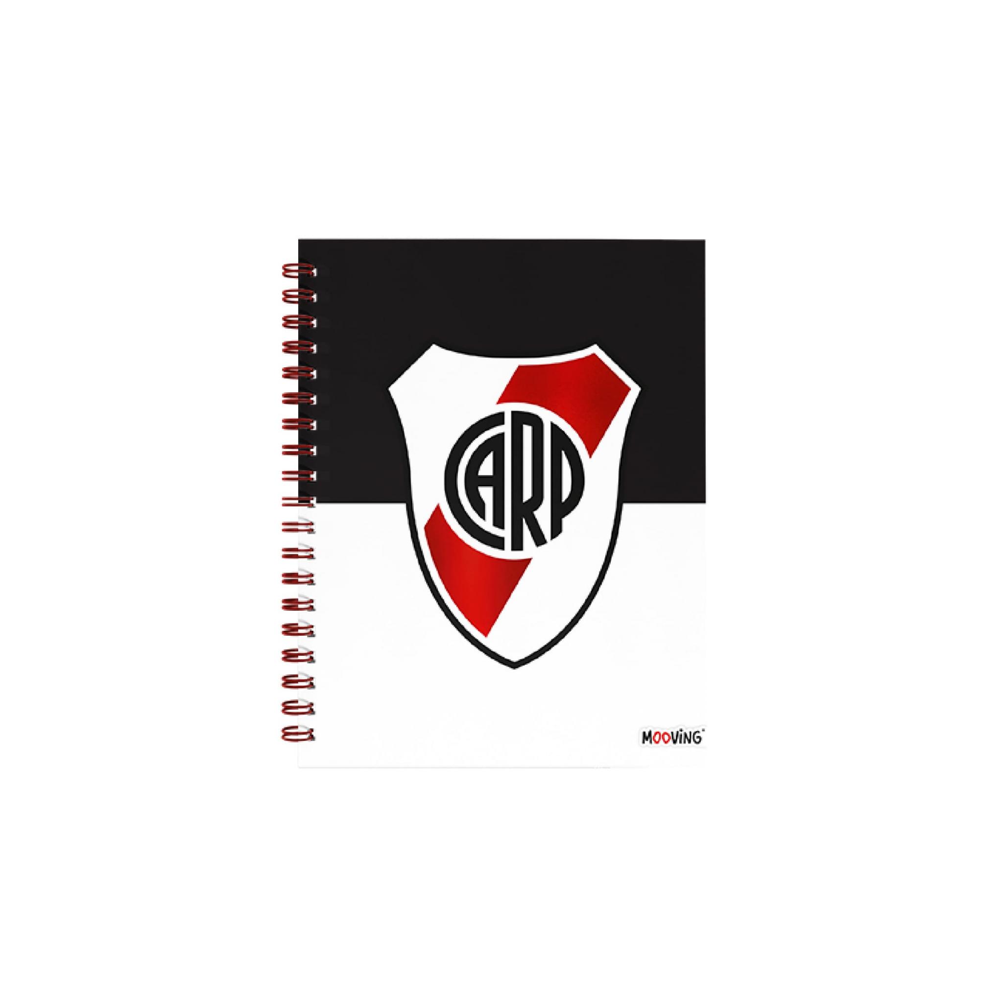 CUADERNO MOOVING 16/21 T. DURA X 80 HJS RAYADO RIVER PLATE