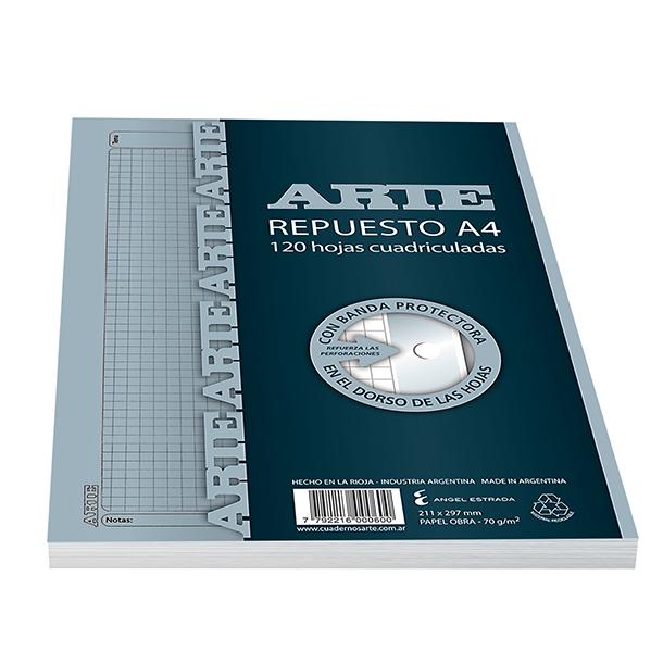 REPUESTO ARTE A4 X 120 HJS. CUADRICULADO (338264)