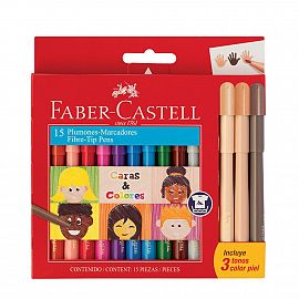 MARCADOR FABER CASTELL FIESTA X 12 + 3 CARAS Y COLORES