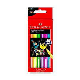 MARCADOR FABER CASTELL FIESTA X 6 COLORES NEON