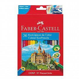 LAPICES DE COLORES FABER CASTELL X 36 LARGOS (2036)