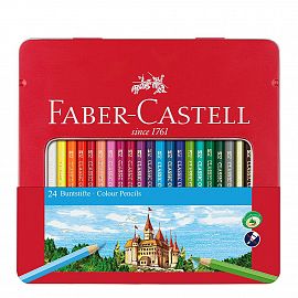 LAPICES DE COLORES FABER CASTELL X 24 LARGOS (LATA) (115824)