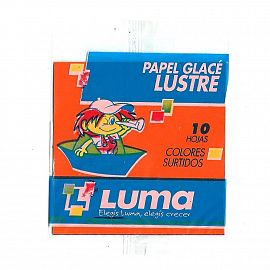 PAPEL GLASE LUMA LUSTRE 10 X 10 CM. SOBRE X 10 UNID.