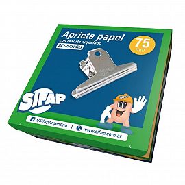 APRIETA PAPEL SIFAP DE METAL NIQUELADO NRO.75  (7,4 CM)