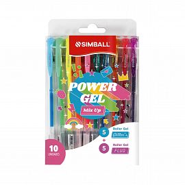 ROLLER BALL SIMBALL POWER GEL CLASICO X 10 UNIDADES