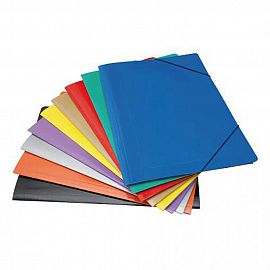 CARPETA UTIL-OF 3 SOLAPAS C/ELAST. PLASTIF. OFICIO V/COLORES