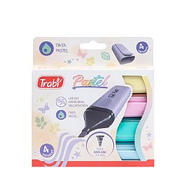 RESALTADOR TRABI HIGH TEXTER PASTEL BLISTER X 4 U.