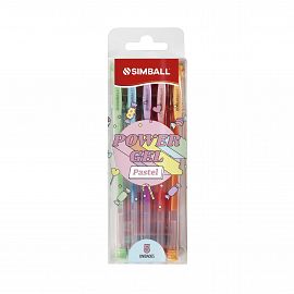 ROLLER BALL SIMBALL POWER GEL PASTEL X  5 UNIDADES