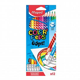 LAPICES DE COLORES MAPED COLOR PEPS OOPS! BORRABLES X 12 LARGOS (832812)