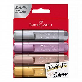 RESALTADOR FABER CASTELL 46 METALIZADO BLISTER X 4 U.