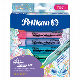 MARCADOR PELIKAN PARA VIDRIO WINDOW 600  X 8 COLORES SURTIDOS