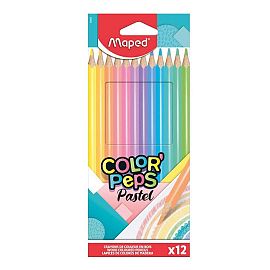 LAPICES DE COLORES MAPED COLOR PEPS PASTEL X 12 COLORES LARGOS (832069)