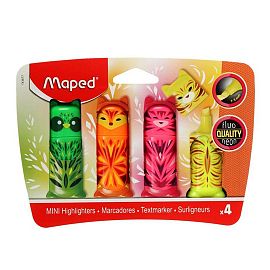 RESALTADOR MAPED FLUO PEPS MINI FRIENDS BLISTER X 4 U.