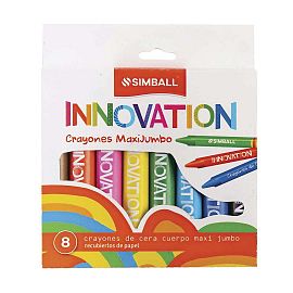 LAPICES DE CERA SIMBALL INNOVATION MAXI JUMBO X 8 COLORES