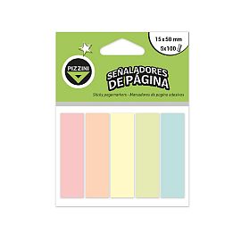 NOTAS ADHESIVAS PIZZINI BANDERITA PASTEL 5 X 100 U. PAPEL (1550)