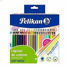 LAPICES DE COLORES PELIKAN X 48 LARGOS (4 MM)