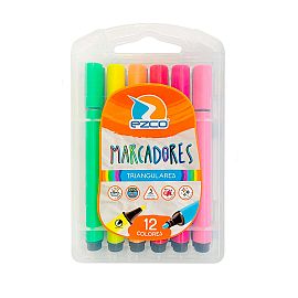 MARCADOR TRIANGULAR EZCO X 12 COLORES