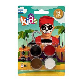 MAQUILLAJE ARTISTICO GLOW KIDS PIRATA BLISTER X 4 PASTILLAS (GLK0016)