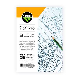 BLOCK PIZZINI BOCETO A5 14,8 X 21 CM X 80 HJS LISAS 100 GRS.