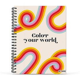 CUADERNO MOOVING 29/7 T. DURA X  96 HJS RAYADO RAINBOW