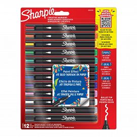 MARCADOR SHARPIE CREATIVE ACRILICO PTA REDONDA BLISTER X 12 COLORES (2201070)