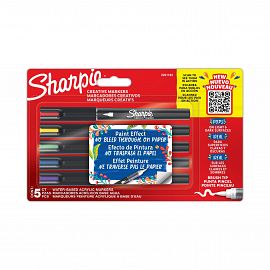 MARCADOR SHARPIE CREATIVE ACRILICO PTA PINCEL BLISTER X 5 COLORES (2201182)