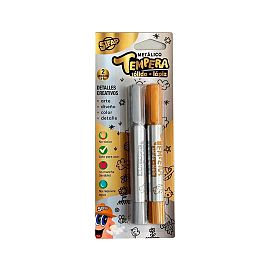 TEMPERA SOLIDA LAPIZ SIFAP X 2 COLORES METALIZADOS (ORO Y PLATA)