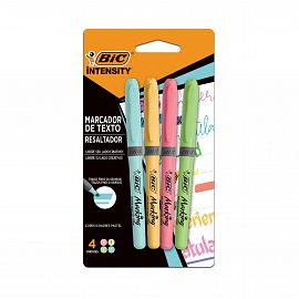 RESALTADOR BIC INTENSITY PASTEL CUERPO FINO BLISTER X 4 COLORES (970913)