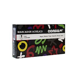 MARCADOR CONSUL-ART ACRILICO PTA. 18MM ESTUCHE X 6 COLORES SECUNDARIOS B