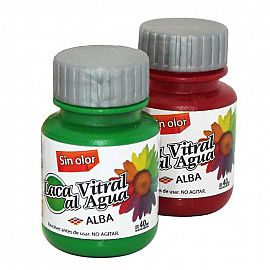 LACA VITRAL AL AGUA ALBA X 40 ML. V/COLORES