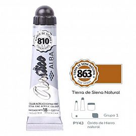 ACRILICO ALBA 863 TIERRA SIENA NATURAL (6 POMOS X 18 ML)