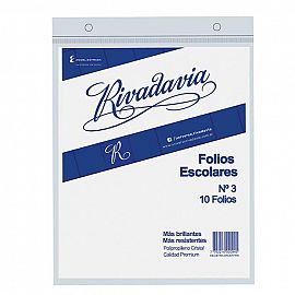 FOLIO RIVADAVIA ESCOLAR X 10 UNID .