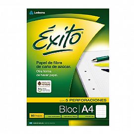 BLOCK EXITO 5 PERF. A4 X 80 HJS. CUADRICULADO