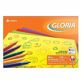 BLOCK P/DIBUJO GLORIA COLOR Nº 5 X 24 HJS.