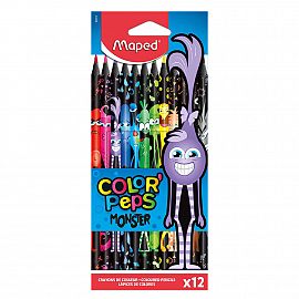 LAPICES DE COLORES MAPED COLOR PEPS MONSTERS X 12 LARGOS (862612)