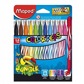 MARCADOR MAPED JUNGLE X 12 COLORES LARGOS (845420)