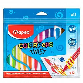 LAPICES DE CERA MAPED TWIST X 12 COLORES (860612)