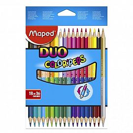 LAPICES DE COLORES MAPED COLOR PEPS DUO X 18 LARGOS (829601)