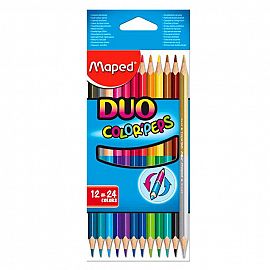 LAPICES DE COLORES MAPED COLOR PEPS DUO X 12 LARGOS (829600)